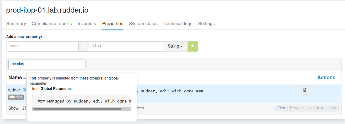 Inherited global parameter