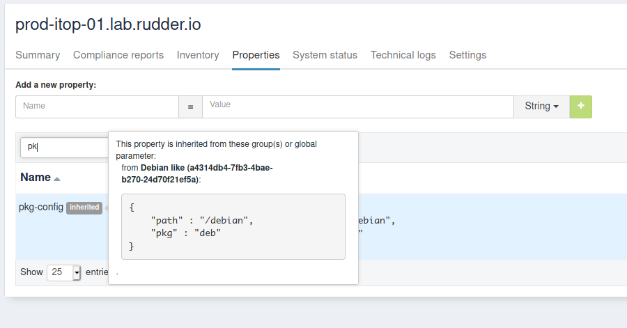 Inherited property from a group
