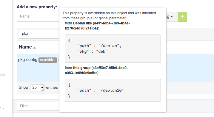 Override property for Debian 10 group